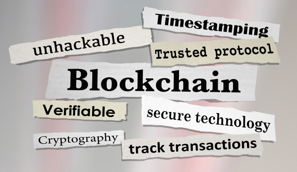 Benefits of blockchain services: timestamping, unhackable, trusted protocol, verifiable, secure technology, cryptography, track transactions