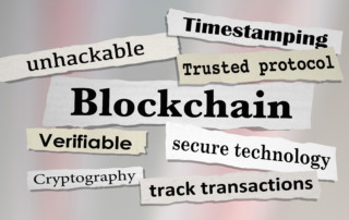 Benefits of blockchain services: timestamping, unhackable, trusted protocol, verifiable, secure technology, cryptography, track transactions