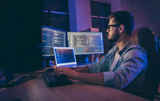 Developer works at home to maintain business continuity